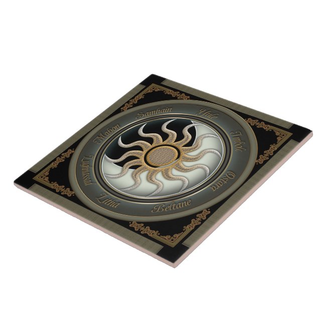 Sun and Moon Pagan Wheel Tile (Side)