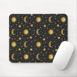 Sun and Moon Pattern Mouse Pad