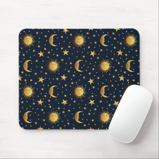Sun and Moon Pattern Mouse Pad