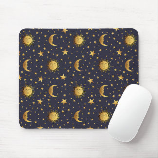 Sun and Moon Pattern Mouse Pad