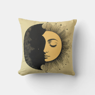 Sun and Moon Serenity Throw Pillow
