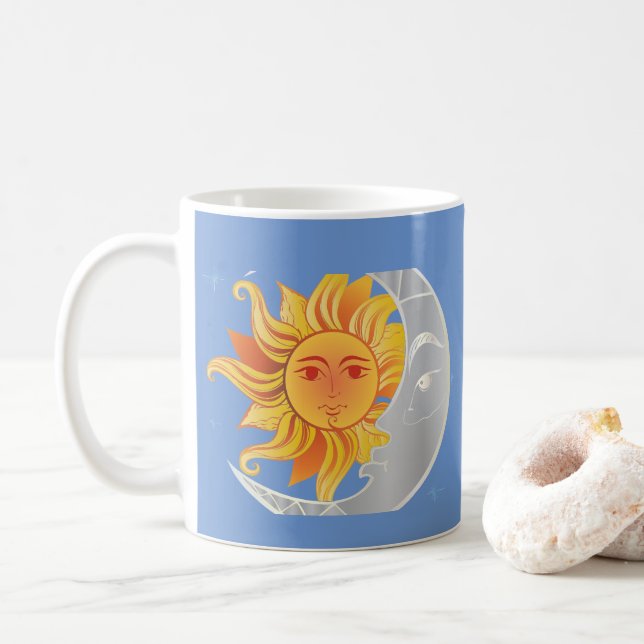 Sun and moon summer solstice  coffee mug (With Donut)