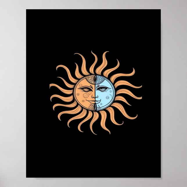 Sun And Moon Vintage Bohemian Abstract Poster (Front)
