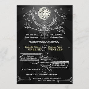 Sun and Moon Wedding Invitation