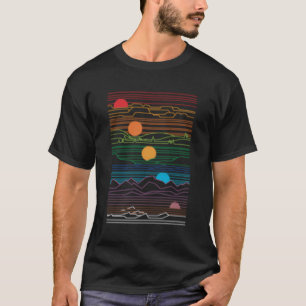 Sun And Moon With Trees And Mountains T-Shirt