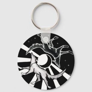 Sun and Moon Wolves Keychain