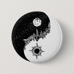 Sun and Moon Yin Yang Button