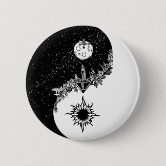 Sun and Moon Yin Yang Button