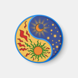 Sun and Moon Yin Yang Colourful Magnet