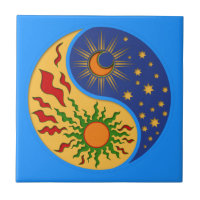Sun and Moon Yin Yang Colourful