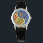 Sun and Moon Yin Yang Colourful Watch<br><div class="desc">A Yin Yang sun and moon design in a paper cutout style.</div>