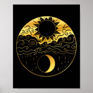 Sun And Moon Yin Yang Star Celestial Meditation Yo Poster