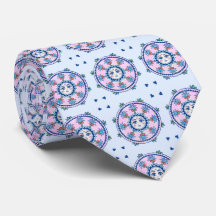 Sun and palm trees circling