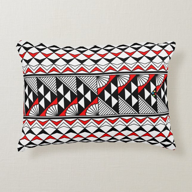 Sun and Rain in Red Accent Pillow (Front)