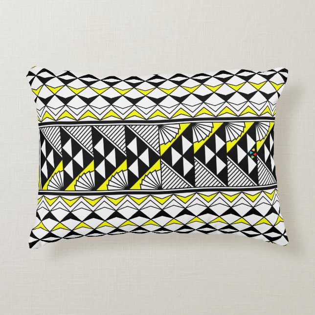 Sun and Rain in Yellow Accent Pillow (Front)