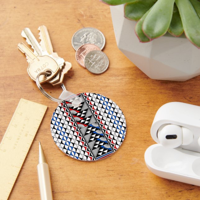 Sun and Rain - Red/White/Blue -  Keychain (Desk)
