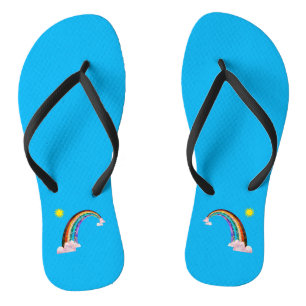 Sun and rainbow 2 flip flops