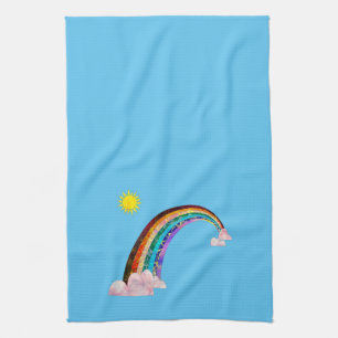 Sun and rainbow 2 kitchen towel