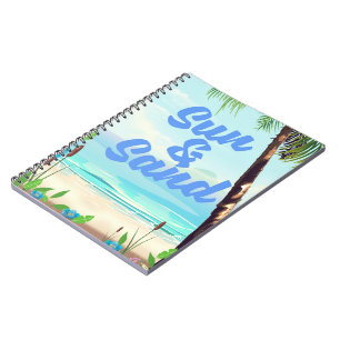 Sun and Sand inspirational quote cartoon poster la Notebook