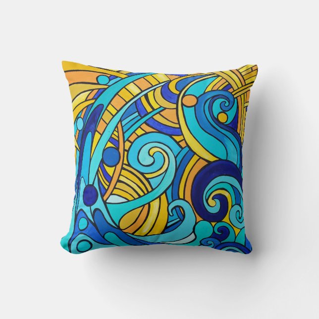 Sun and Sea  Throw Pillow (Front)