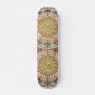 Sun and Seasons Detail from Antique Map circa 1780 Skateboard