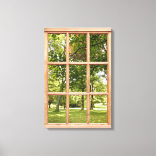 Sun and Shade 3D Effect Window View Picture Canvas Print