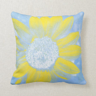 Sun and Sky Sunflower Throw Pillow