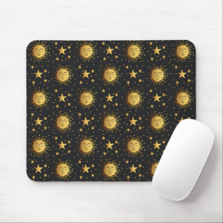 Sun and Stars Pattern Mouse Pad