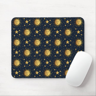 Sun and Stars Pattern Mouse Pad