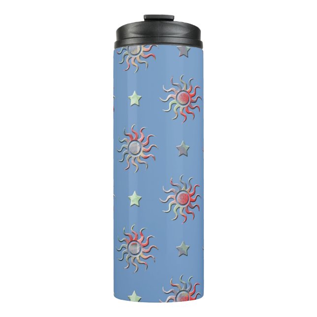 Sun and stars pattern thermal tumbler (Front)