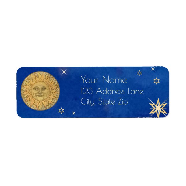 Sun and Stars Return Address Label (Front)