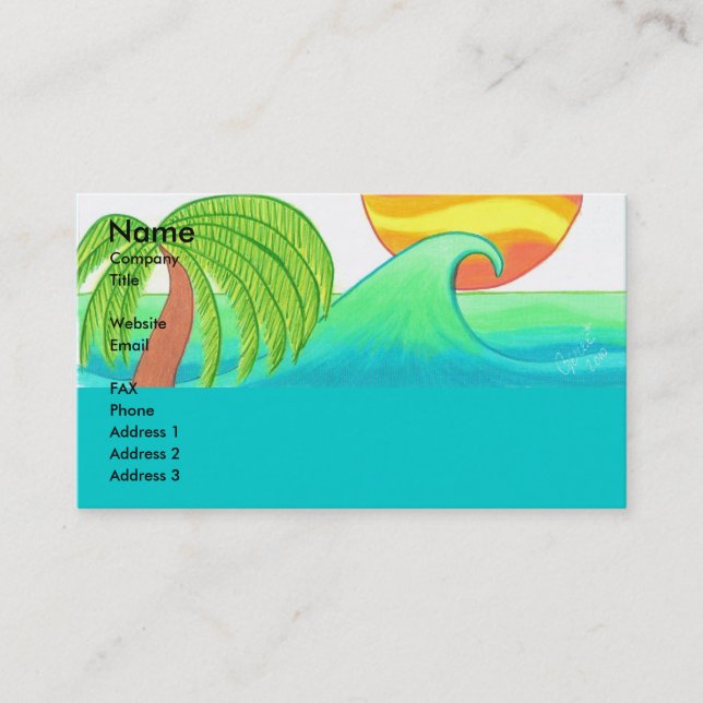 Sun and Surf Business Card Template (Front)