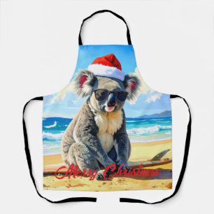 Sun and Surf Koala Santa Hat  Apron