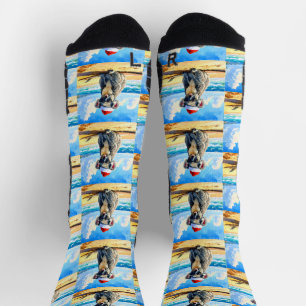 Sun and Surf Koala Santa Hat Socks