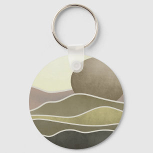 Sun and the mountains keychain