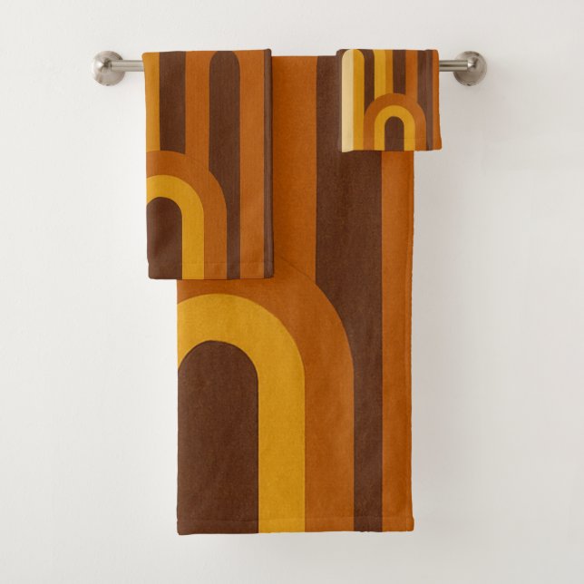 Sun & Arches Mid Century Modern Geometric Design Bath Towel Set (Insitu)