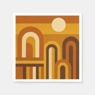 Sun & Arches Mid Century Modern Geometric Design Napkin