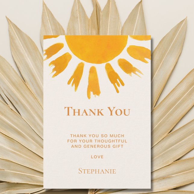 Sun Baby Shower  Thank You Card (Creator Uploaded)
