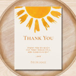 Sun Baby Shower Thank You  Postcard<br><div class="desc">This simple baby shower thank you postcard is decorated with a yellow watercolor sun and simple typography on a soft cream background. Easily customizable. Use the Design Tool to change the text size, style, or colour. Because we create our artwork you won't find this exact image from other designers. Original...</div>