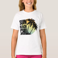 Sun, Beach & Chill Palm Tree Graphic