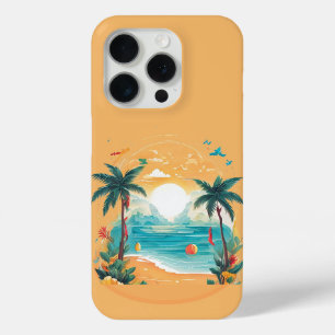 Sun Beach palm tree  iPhone 15 Pro Case