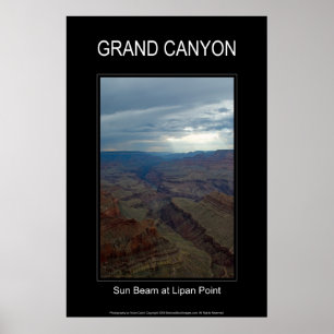 Sun Beam at Lipan Point 4859 Black Poster