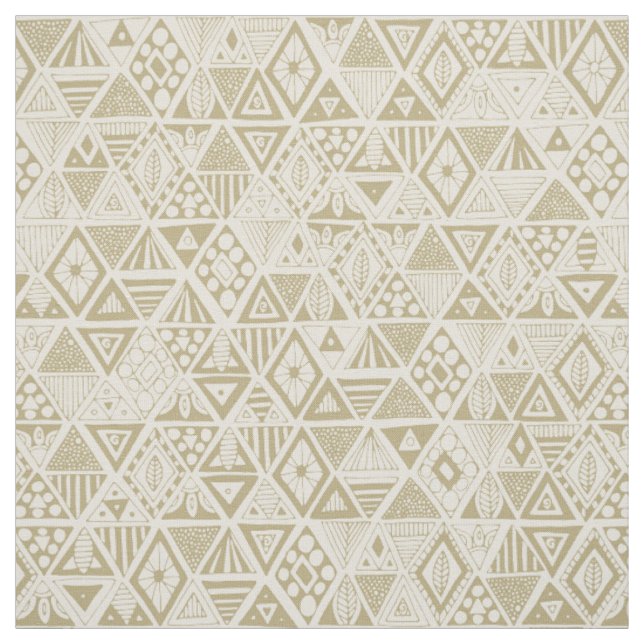 sun bear geo almond fabric (Swatch)