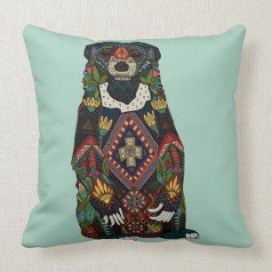sun bear mint throw pillow