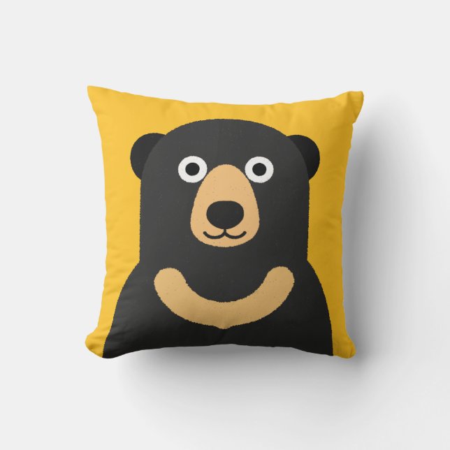 Sun Bear Throw Pillow (Front)