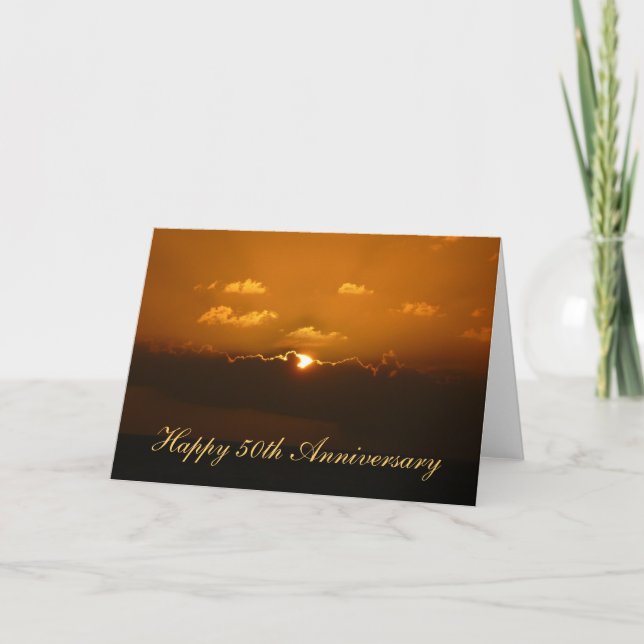 Sun Behind Clouds Anniversary Card (Front)