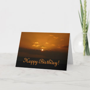Sun Behind Clouds Birthday Card (Blank Inside)