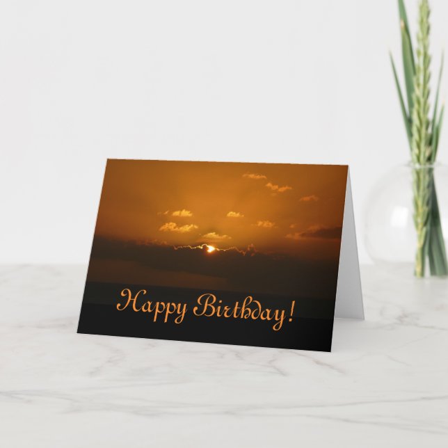 Sun Behind Clouds Birthday Card (Blank Inside) (Front)