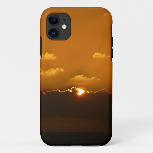 Sun Behind Clouds I Orange Sunset Photo Case-Mate iPhone Case (Back)