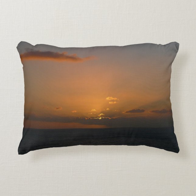 Sun Behind Clouds II Seascape Accent Pillow (Front)